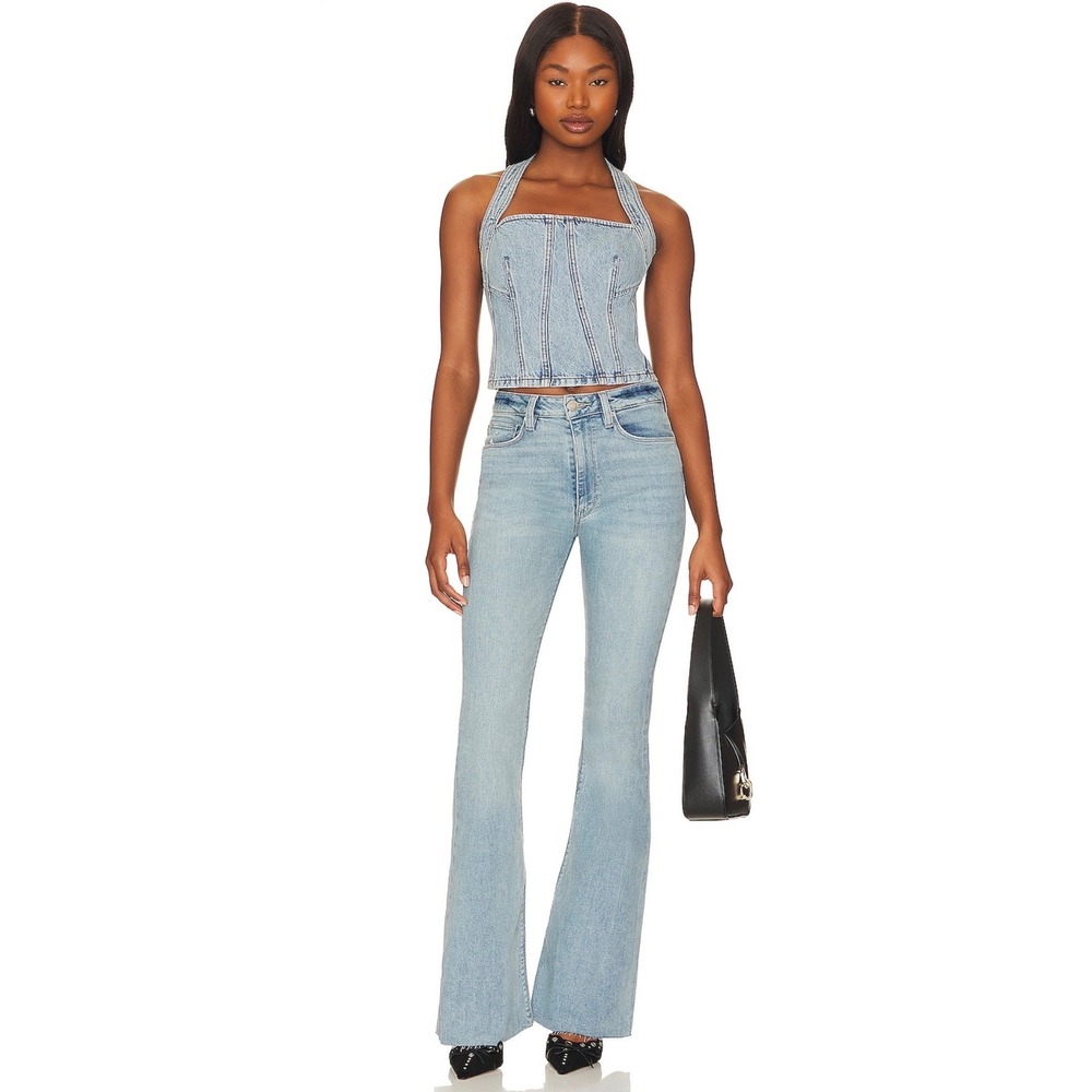 Hudson Holly High Rise Flare Jeans Glory Days Light Wash Denim Size 27